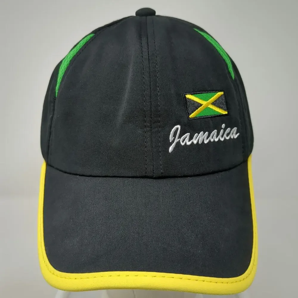 Hammer Head Baseball Cap Black Yellow Green One Size Jamaica Flag Hat Slideback